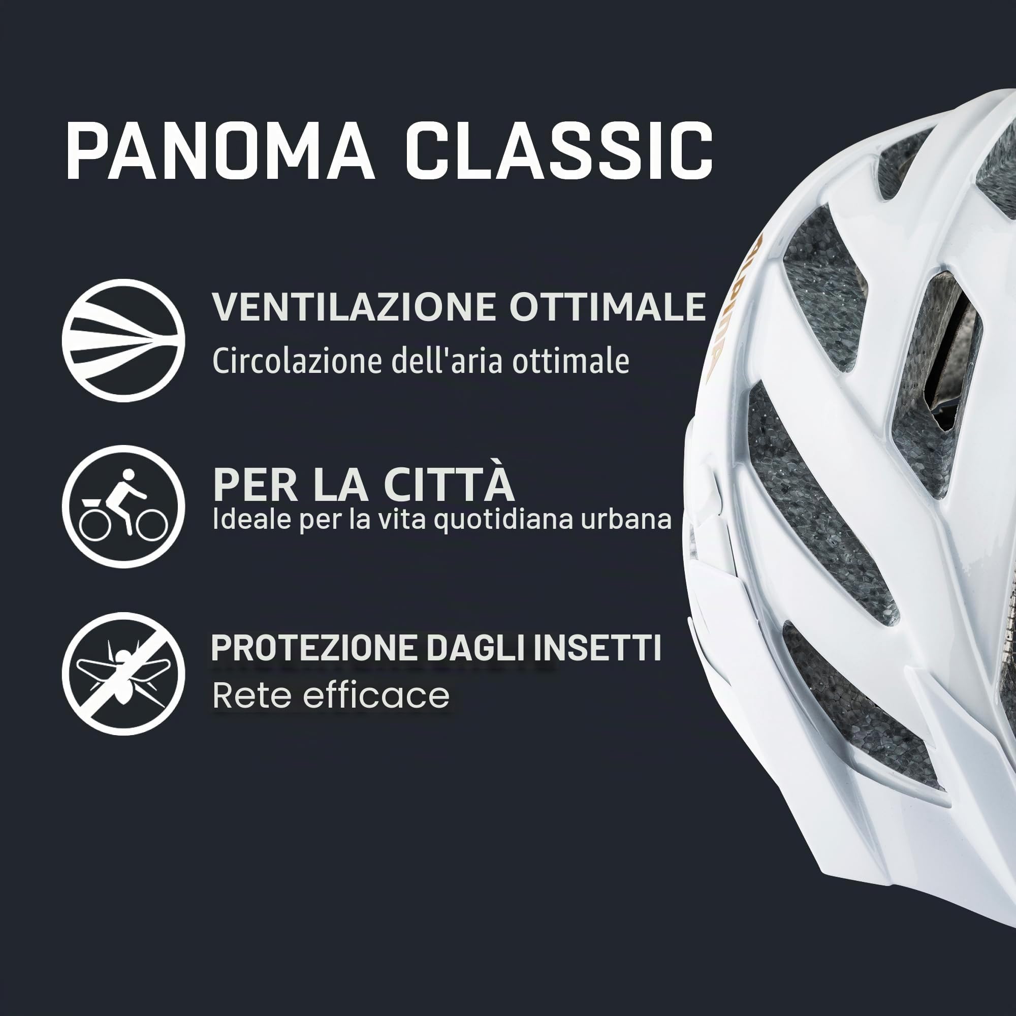 ALPINA PANOMA CLASSIC - Casco da ciclismo per adulti - white-prosecco gloss - 52-57 cm