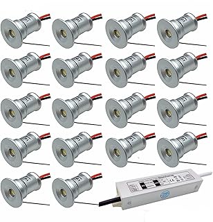 BDSHL Mini foco empotrable de 1 W, 12 V CC con dosel LED, 19 unidades de luz regulable para armario de cocina, 7 colores de luz (Color : Luz azul, Size : 30 degrees)