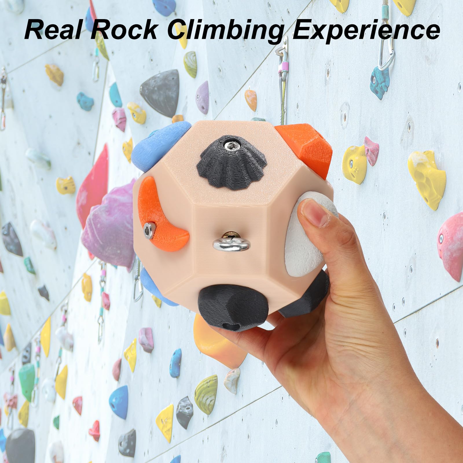 Handgefertigte Boulder-Blöcke, 3D Kletter-Griffkraft-Trainingsball zum Aufbau von Stärke & Präzision Kletterball Tragbares Finger-Trainingswerkzeug Geschenk für Kletterer