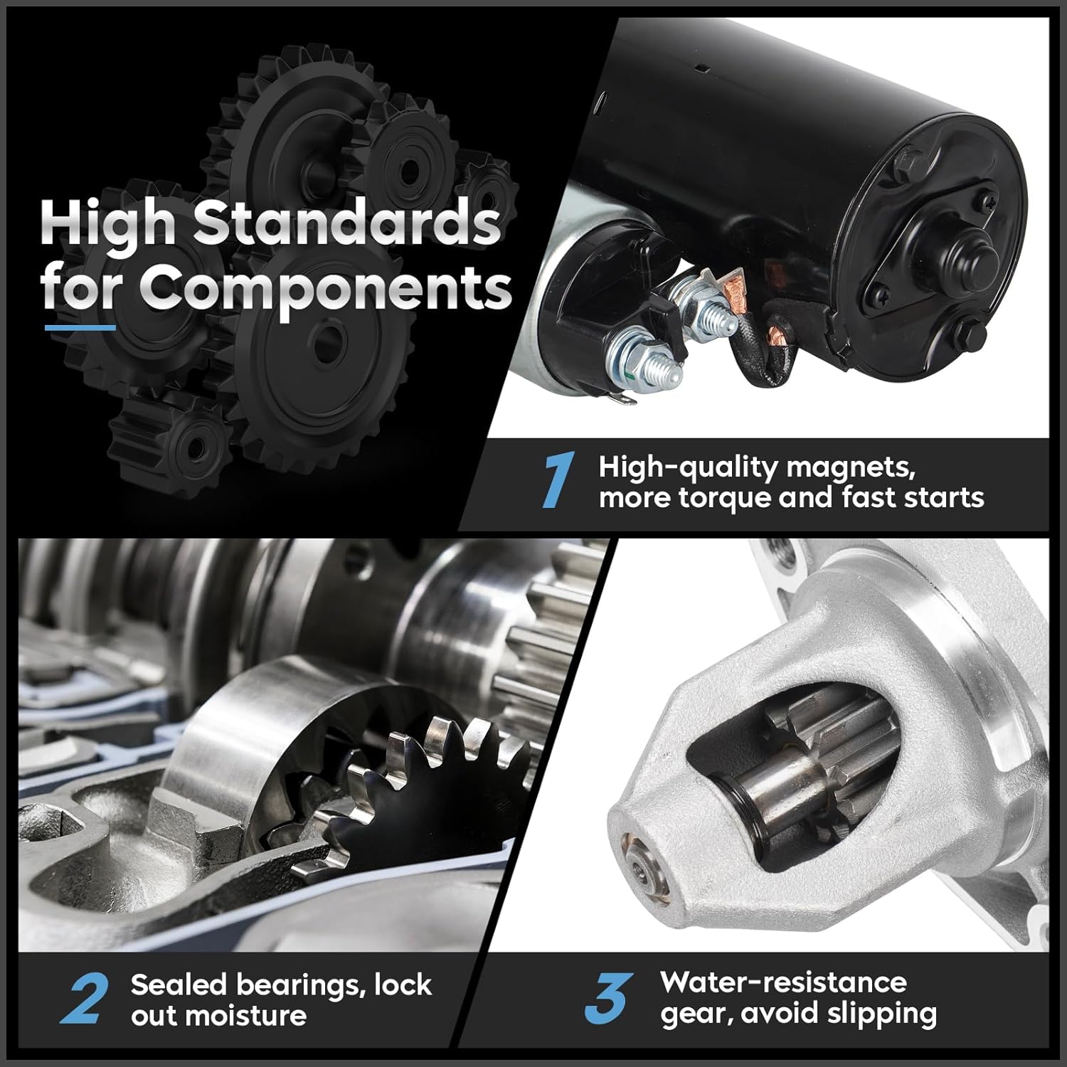 17852 New Starter Fit for 2.6L 3.2L 3.7L Chrysler Crossfire 2004-2008, Mercedes Benz C240 2001-2004, C32 Amg 2002-2004