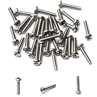 Vista 137 de MroMax 30 tornillos de máquina Phillips de cabeza plana M2 x 0.197 in, acero inoxidable 304 18-8, rosca completa, tornillos de cabeza cruzada gris