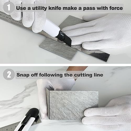 Miniatura 6 de AULIGET 100 azulejos de pared para salpicaduras de roca de montaña, 3 x 6 pulgadas, PVC de imitación de piedra para salpicaduras, cocina, baño,