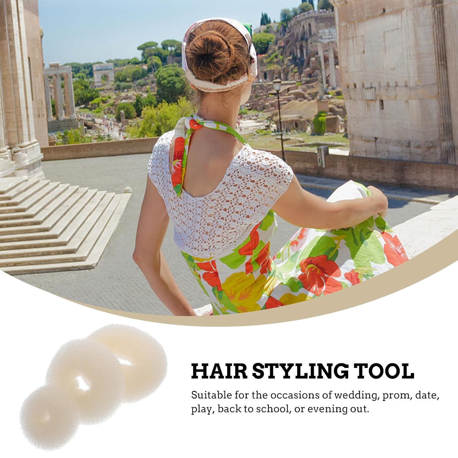 OSALADI 15pcs Donut Hair Bun Maker Set with Small Medium Large Nylon Hair Donut Bun Shapers for Women