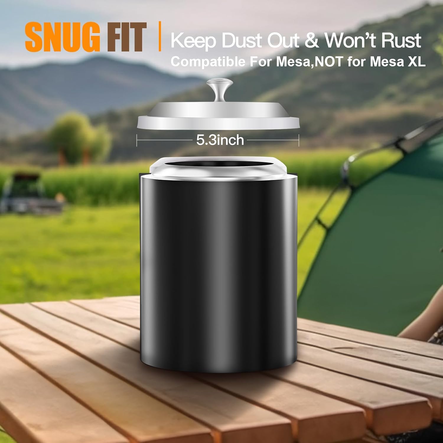 Tabletop Fire Pit Lid and Pellet Scoop Accessory Pack for Solo Stove Mesa.5.3" Lid,Portable Marshmallow Sticks,Stick Rests,Pellet Scoop,Carry Case.Accessories for Solo Stove Mesa Table Top