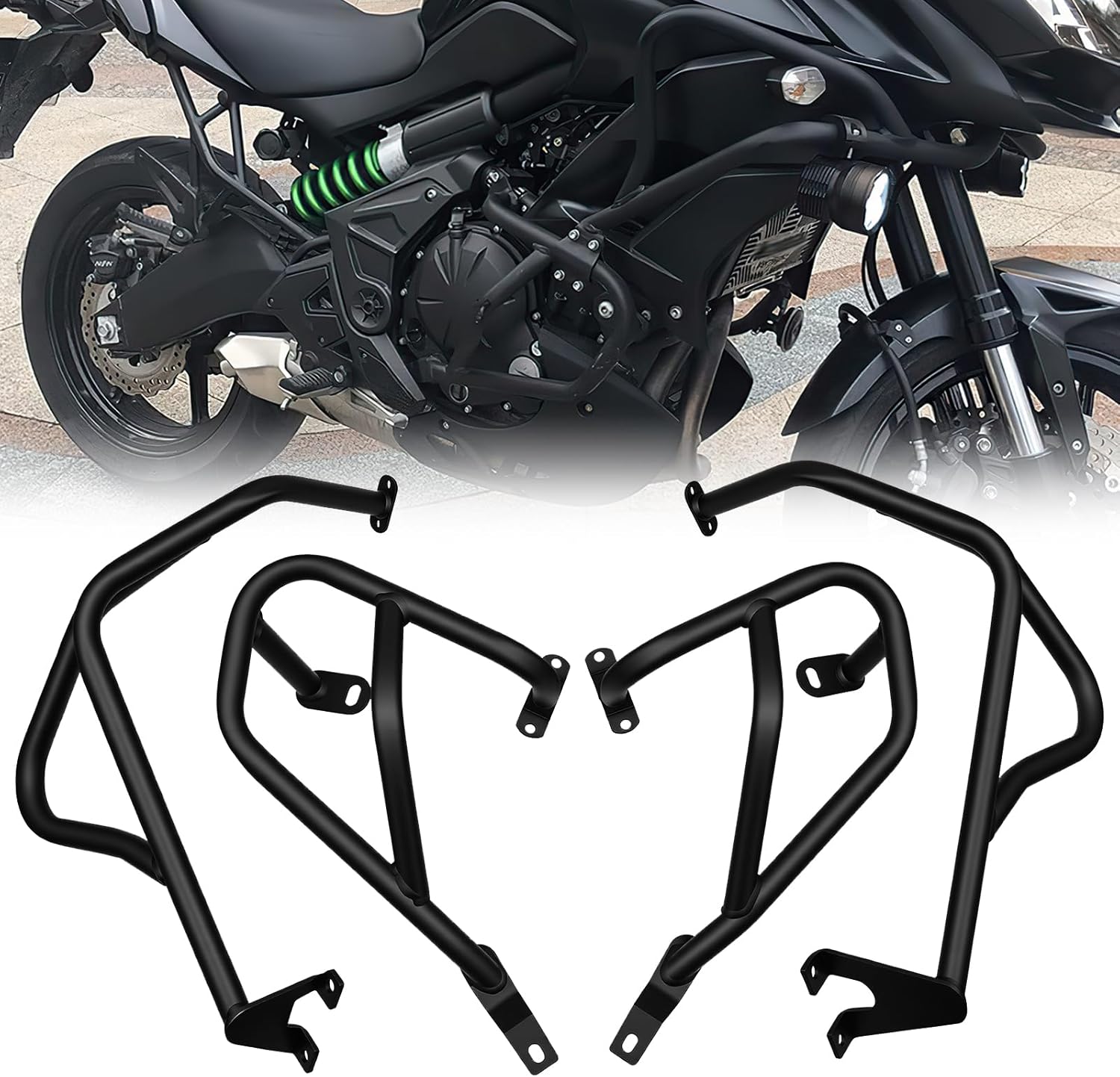 Highway Crash Bars Engine Guard Compatible with Kawasaki Versys650 KLE650 2022 2023 2024 Motorcycle Protection from Drops Accessories