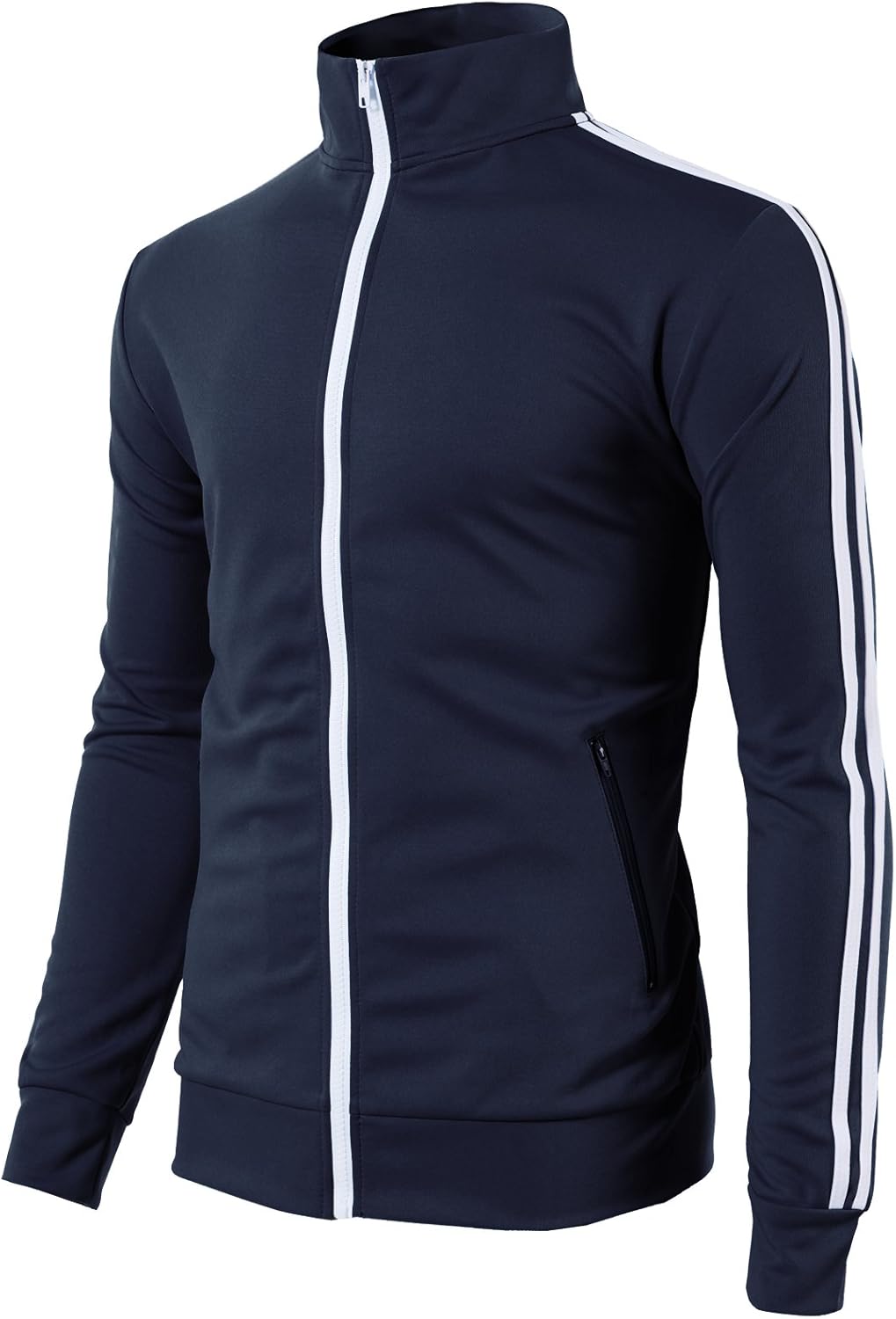 H2H Mens Active Slim Fit Track Lightweight Jacket Zip-up Long Sleeve - Image 3