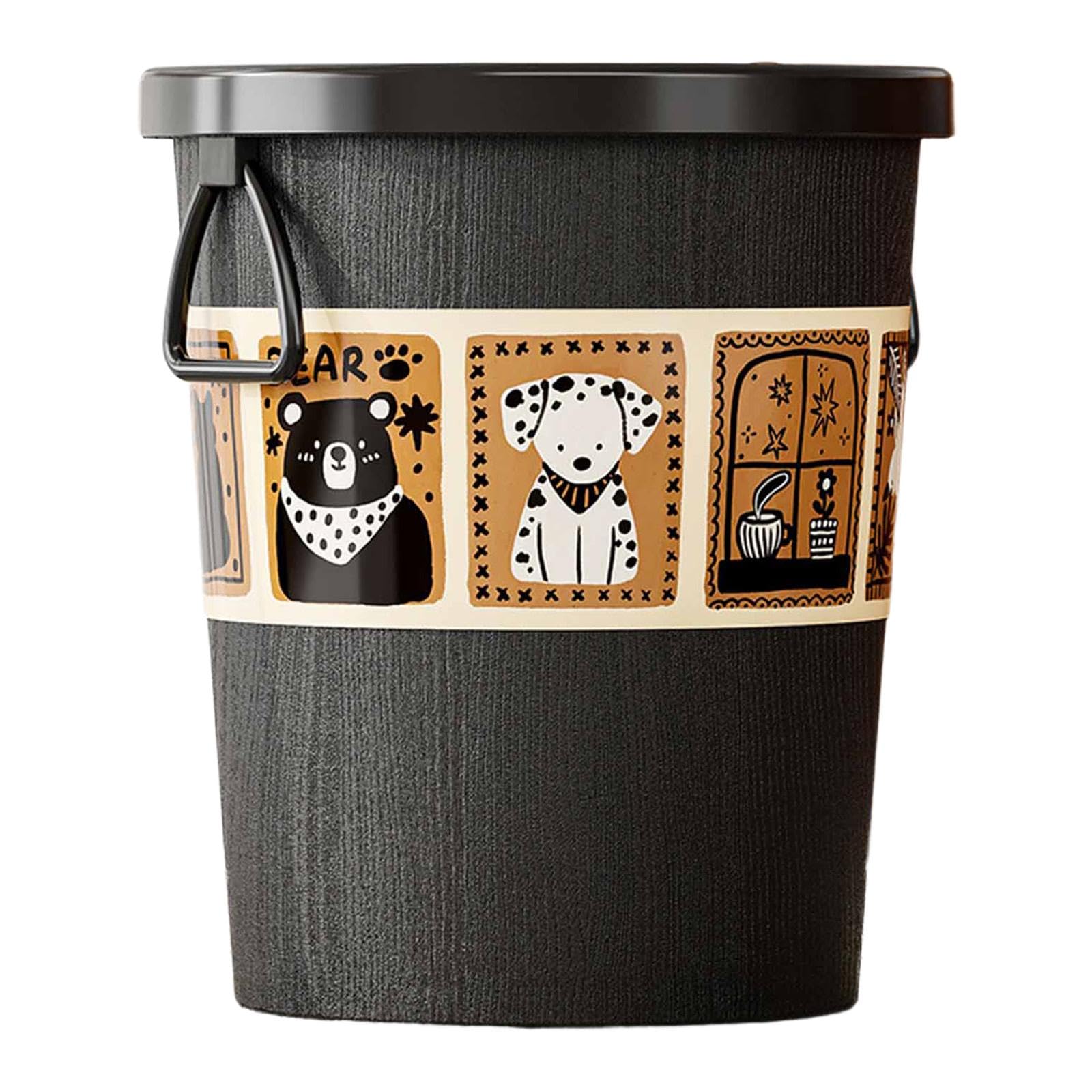 Trash Can Without Lid Simple Elegant Wastebasket for Home Living Room Toilet Black-image-17