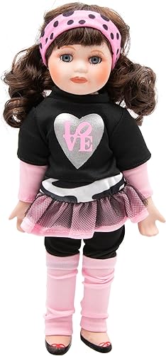 Dolls of The Decade 80's Pop Amanda - Muñeca de porcelana de 10 pulgadas