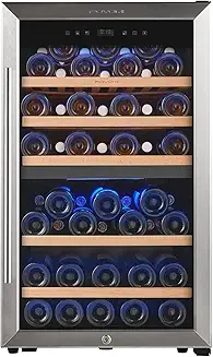 FOVOMI 20" Wine Cooler Refrigerator - 52 Bottles Compressor Wine Cellars,Freestanding Dual Zone Fridge - Chiller for Kitchen,Home Bar FOVOMI 20" Wine Cooler Refrigerator - 52 Bottles Compressor Wine Cellars,Freestanding Dual Zone Fridge - Chiller for Kitchen,Home Bar