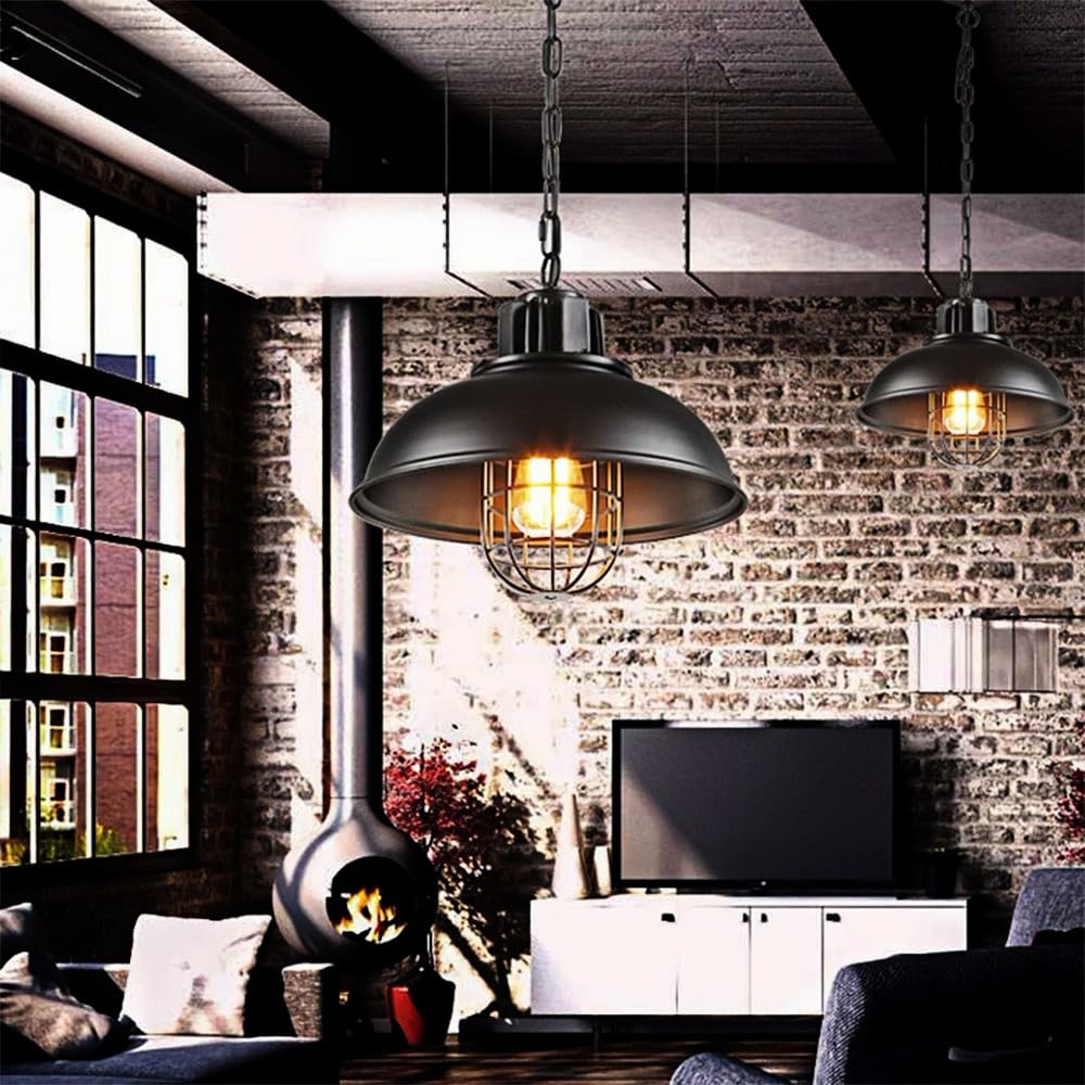 Genérico Lámpara Retro Industrial, De Metal Ajustable Para Cocina, Comedor, Cafetería, Bombilla E26(White)