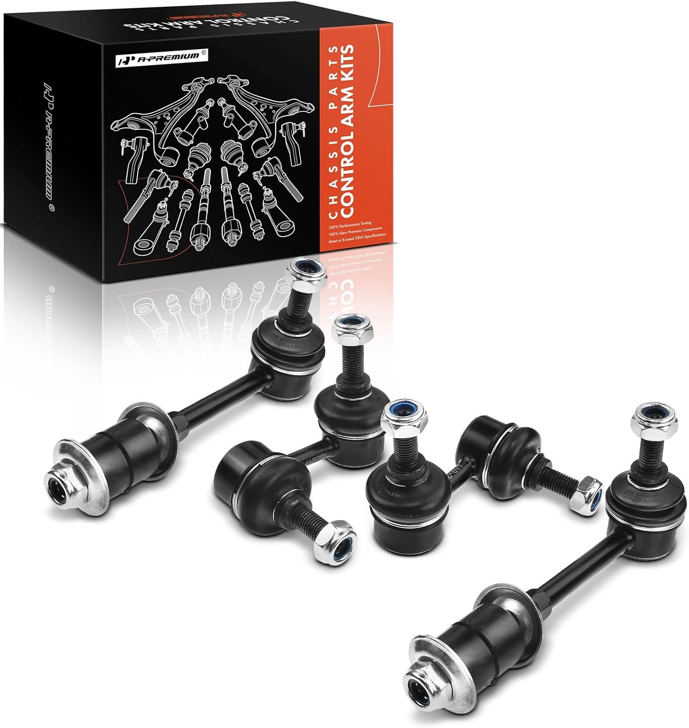 A-Premium Set of 4, Front & Rear Sway Bar Links Kit Stabilizer Bar Links, Compatible with Hyundai Accent 2000-2006