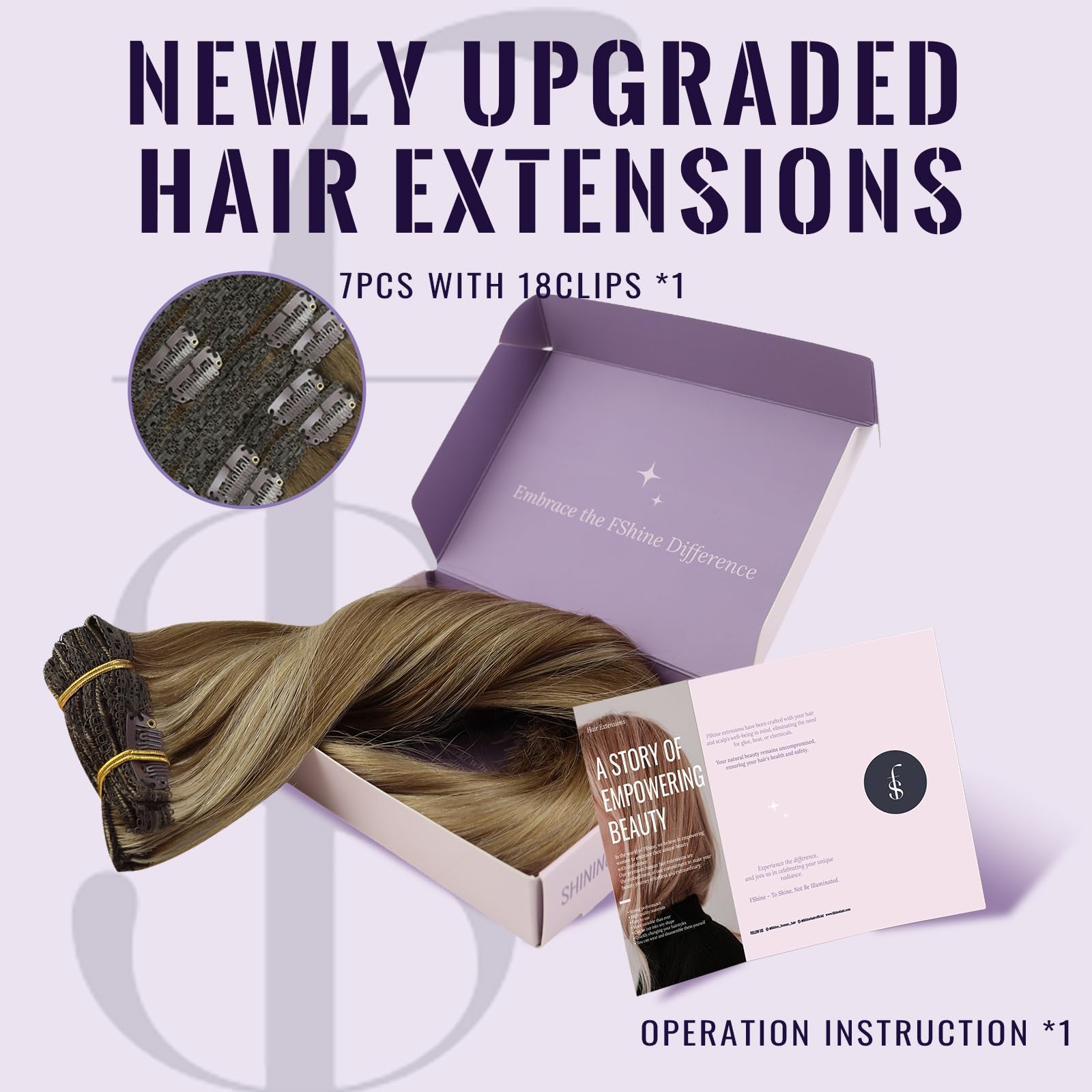 Fshine Hair Extensions Capelli Umani Biondo Chiaro Fading to Ash Bionde Remy Capelli Reali Dritti Per Capelli Corti Doppio Weft Clip on Per Le Donne Estensioni 22 Pollice 120g 7pcs