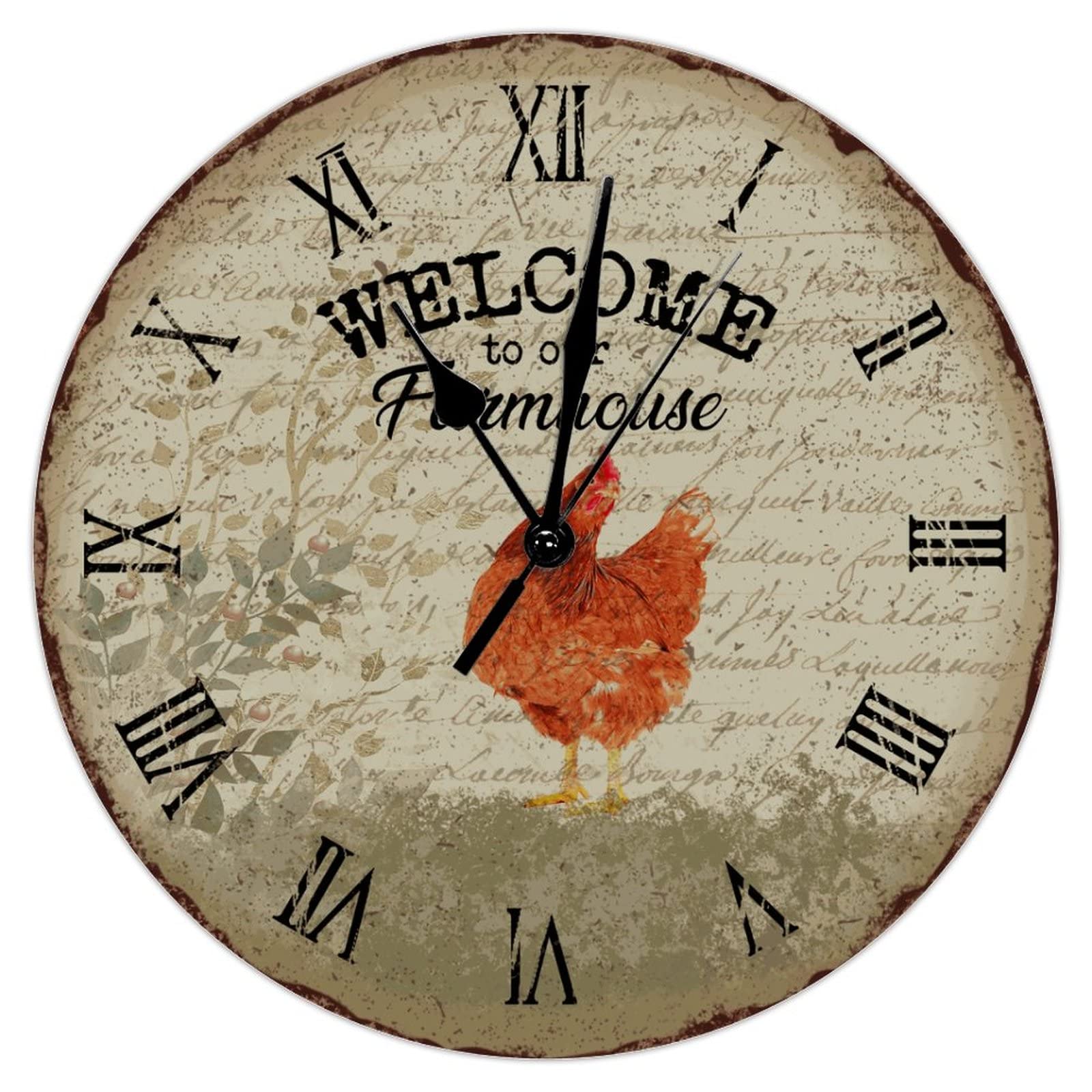 Horloge murale rétro coq 38 cm comme cadeau d'anniversaire idéal pour passionnés de cuisine