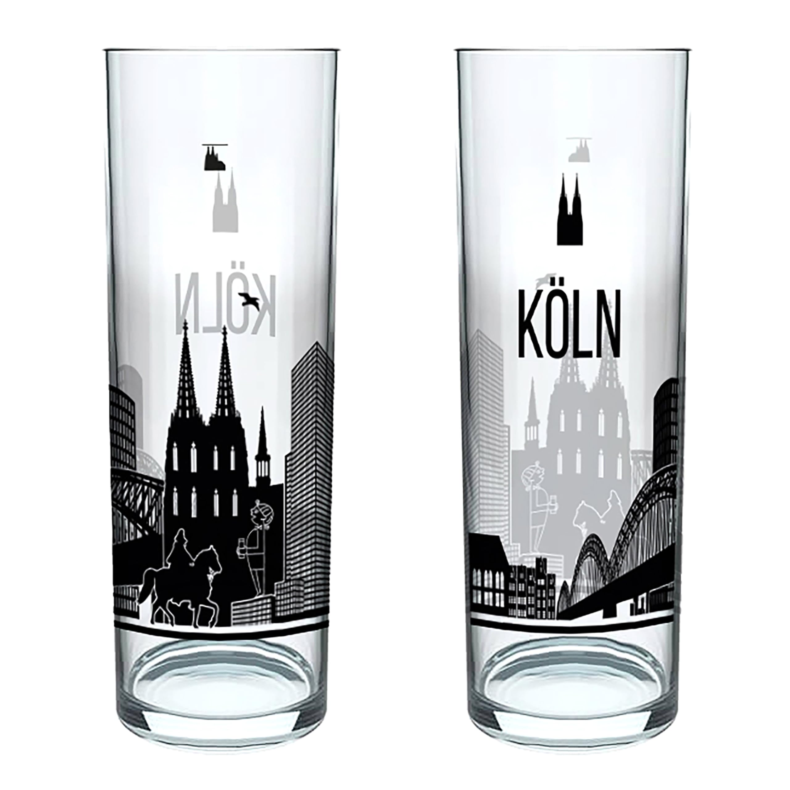Kölschglas 6er Pack bunt 0,2ml, Kölner Stangen mit Grundgesetz, Biergläser Gläser Trinkgläser mit Aufdruck. (MADE IN GERMANY), Größe:MIX3