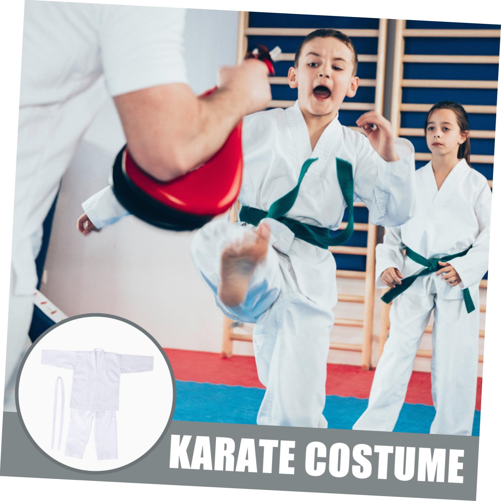 GALPADA Uniforme de Karate para Adultos Ropa de Entrenamiento Resistente al Desgaste Disfraz Deportivo para Adolescentes Cinturón Reutilizable y Portátil para Clases de Judo y Karate