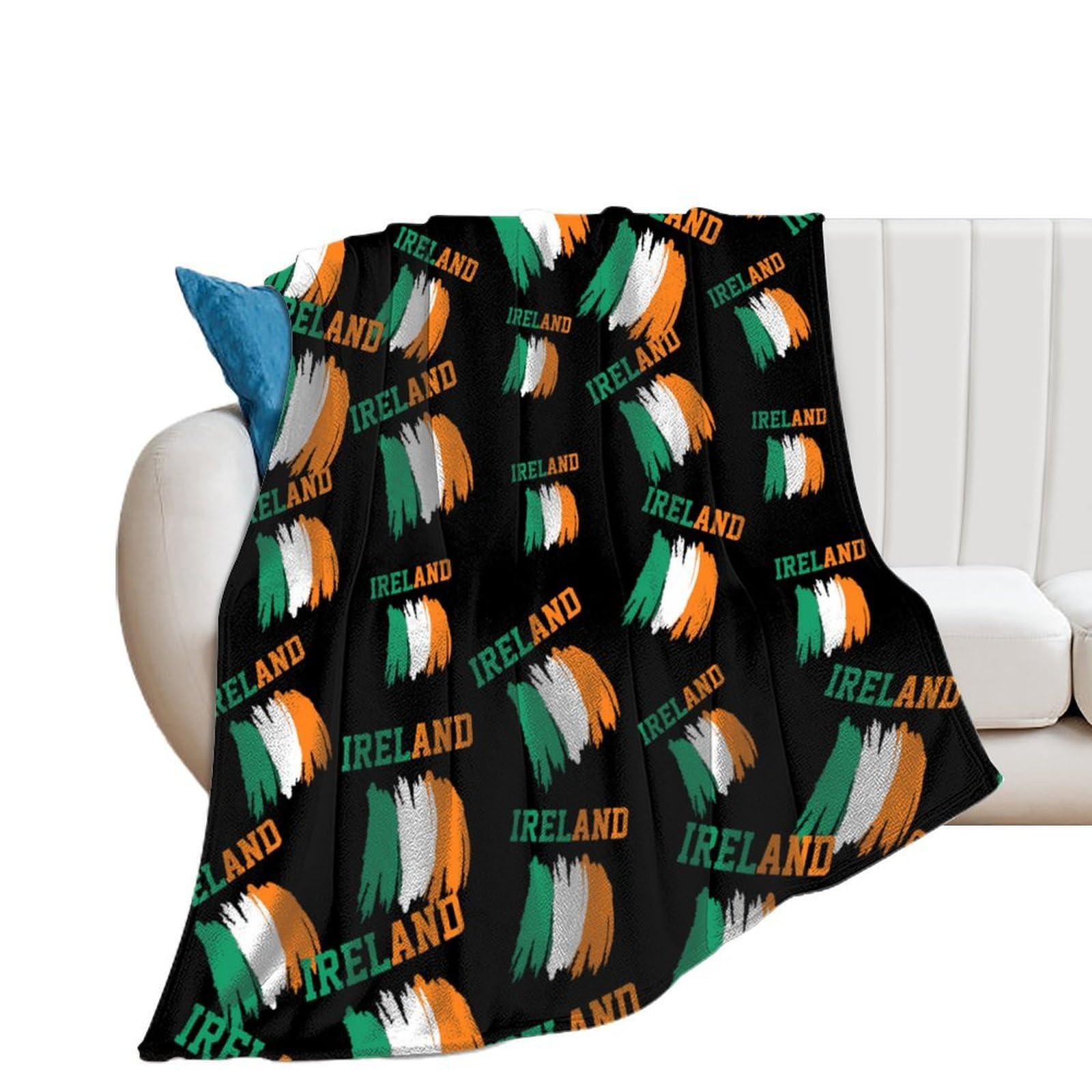 OUTBDNVFSA Ireland Irish Flag Throw Blanket Lightweight Summer Blankets for Bed Sofa Camping Travel
