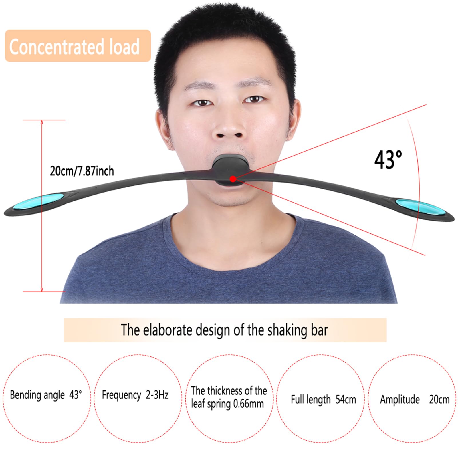 Luocute Gesichtstrainer, Vibrationstrainingsgerät mit 3 Ausgleichsgewichten Zur Hautstraffung und Anti-Falten, Doppelkinn-Reduzierer, Toner für Frauen und Männer (BLACK)