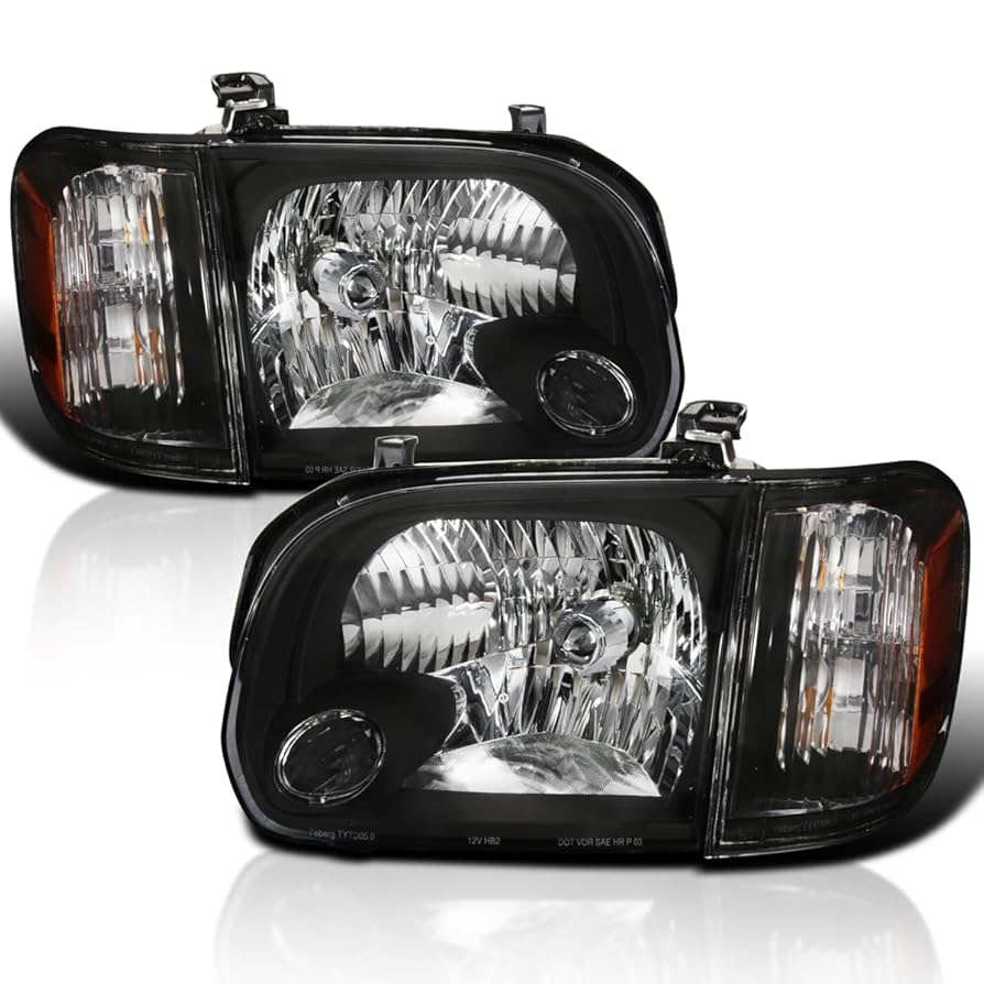 タンドラ.セコイア05-07 インナーブラック、ヘッドライト コーナーランプ Amazon | Spec-D Tuning ブラック ハウジング クリア レンズ