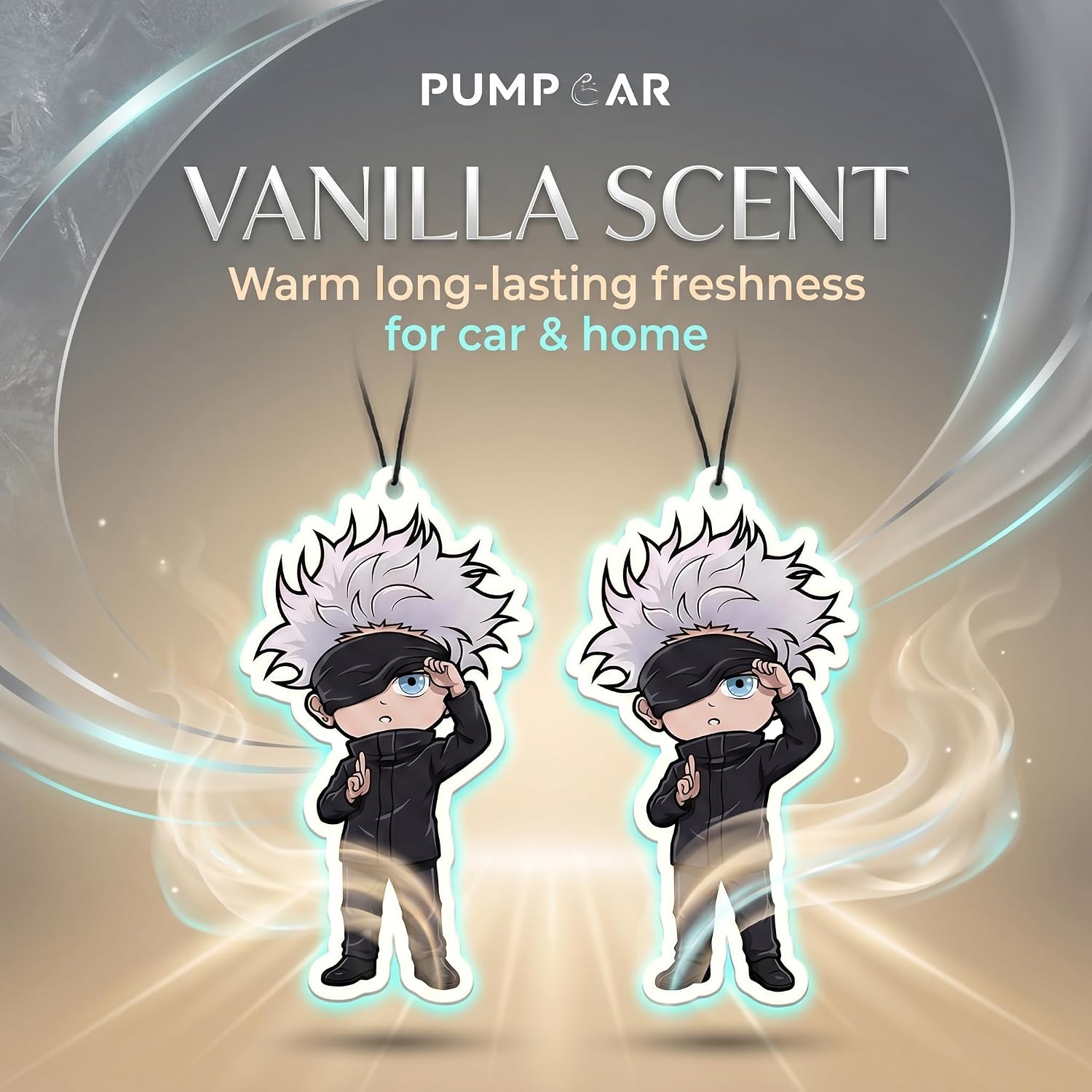PumpCar 2 pieces sorcerer eye double-sided hanging Japanese anime vanilla car air freshener Cool anime hanging air fresheners for rearview mirror Car Interior Accessories Household gifts image 5