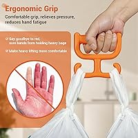 Vista 2 de Paquete de 2 bolsas de comestibles con asa para bolsas de plástico, cada una tiene capacidad para 100 libras, duradera, multiusos, resistente