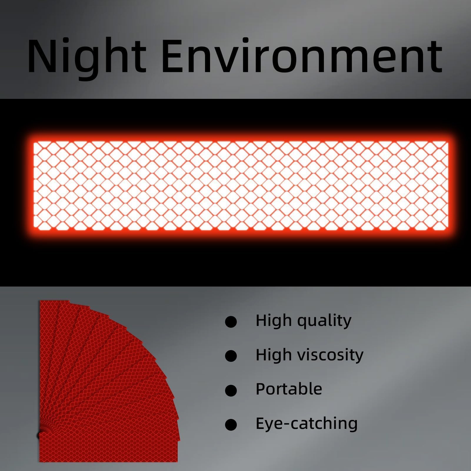 10PCS Reflective Stickers, 15 X 3 cm Diamond Grade Warning Reflective Stickers High Visibility Nighttime Safety Waterproof Self-Adhesive Decals for Motorcycle Vehicle Car Bike Helmet Hard Hat — view 5