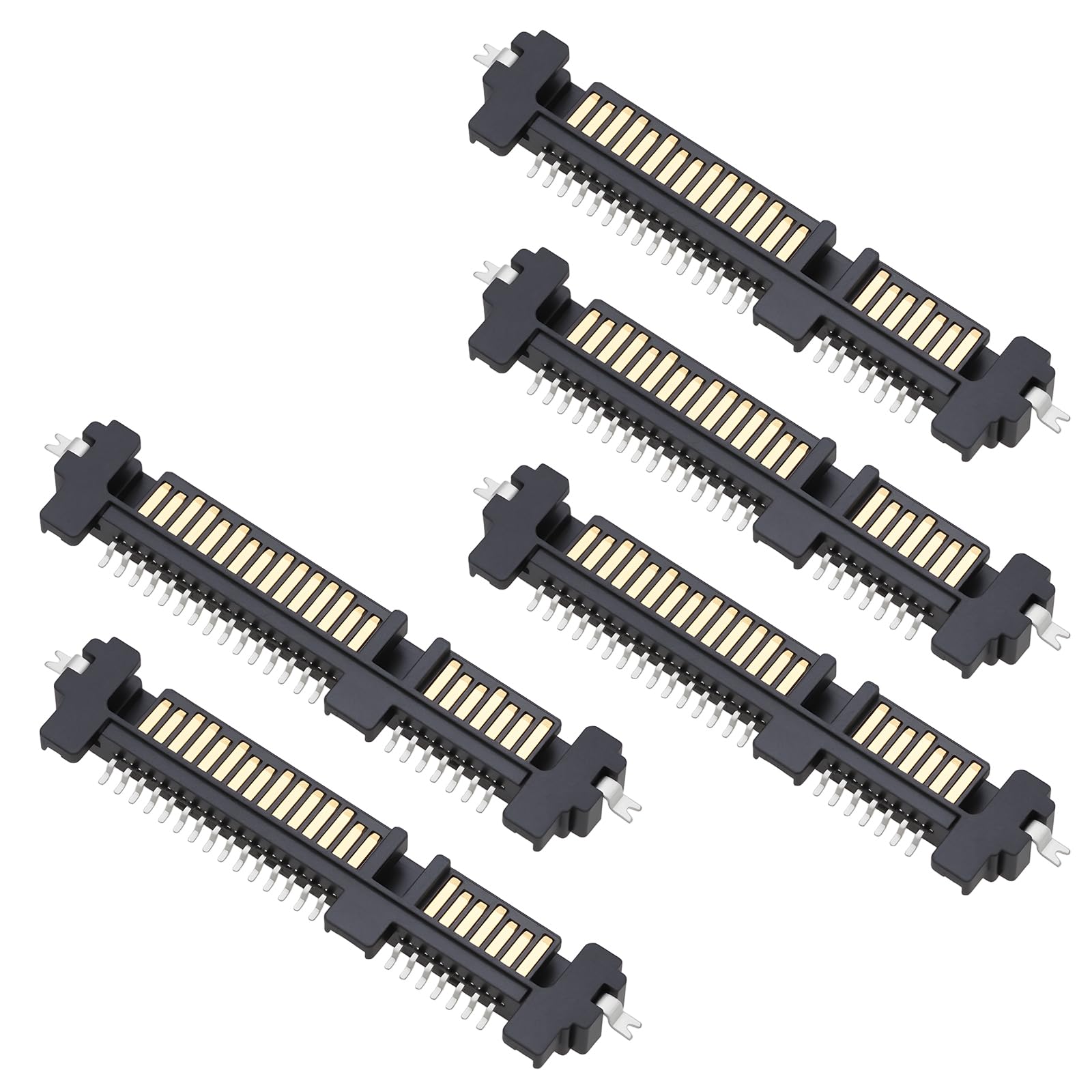 Micro Traders 5Pcs 22-Pin SATA Male Socket Solder Connector SMT Type 7+15 Pin for Laptop SSD