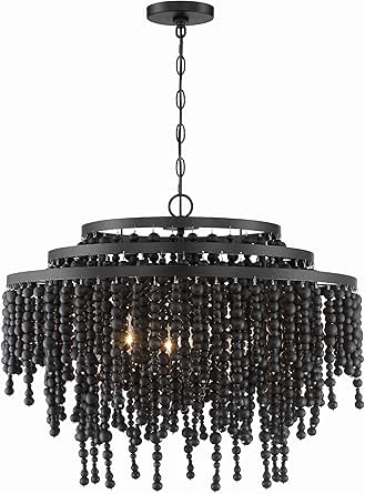 Crystorama Poppy 6 Light Matte Black Chandelier