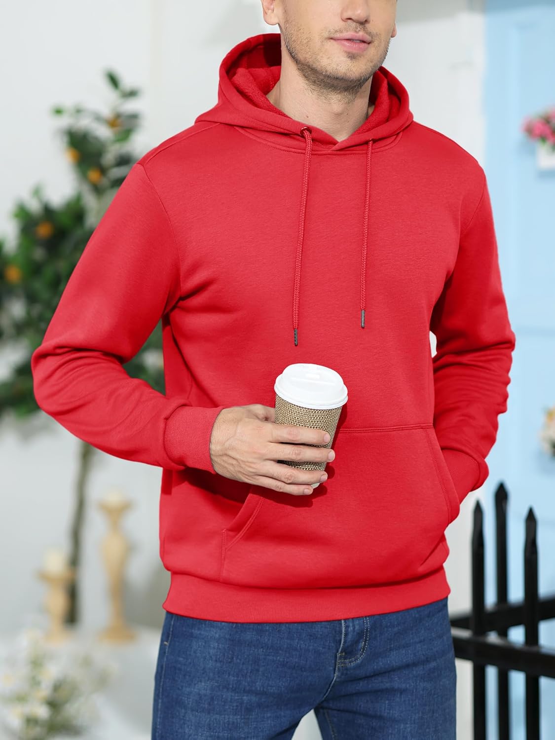 MAGCOMSEN Men's Active Hoodies Fleece Lined Sweatshirts Casual Athletic Workout Pullover With Kangaroo Pocket - Image 2