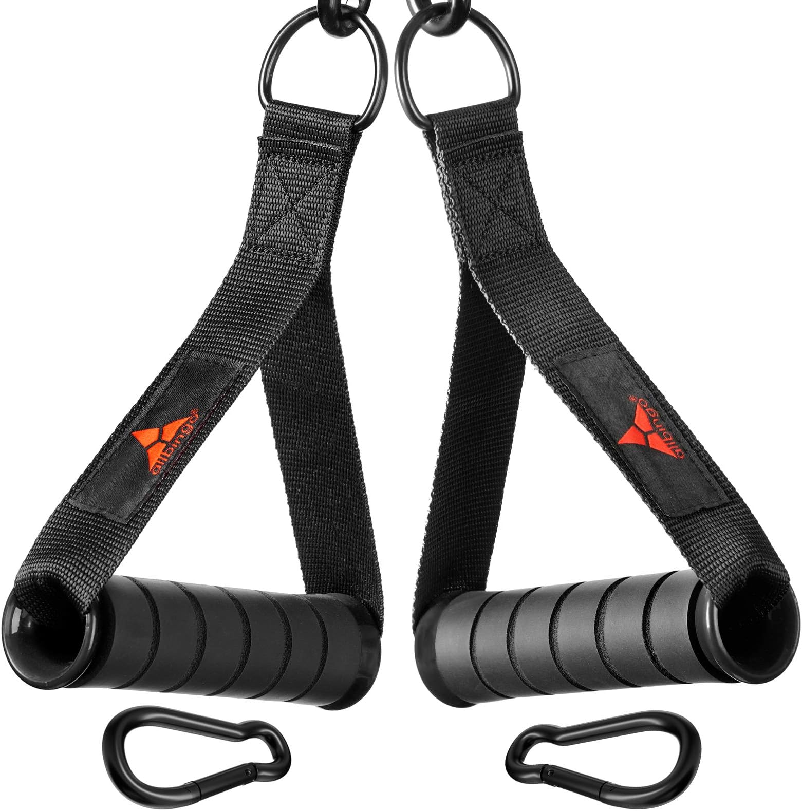 allbingoSolid Gym Handles for Cable Machine Resistance Bands, Ultra Heavy Duty Comfortable Sturdy Exercise Handle Grips Attachment with Large Clips for Pulley LAT Pulldown System