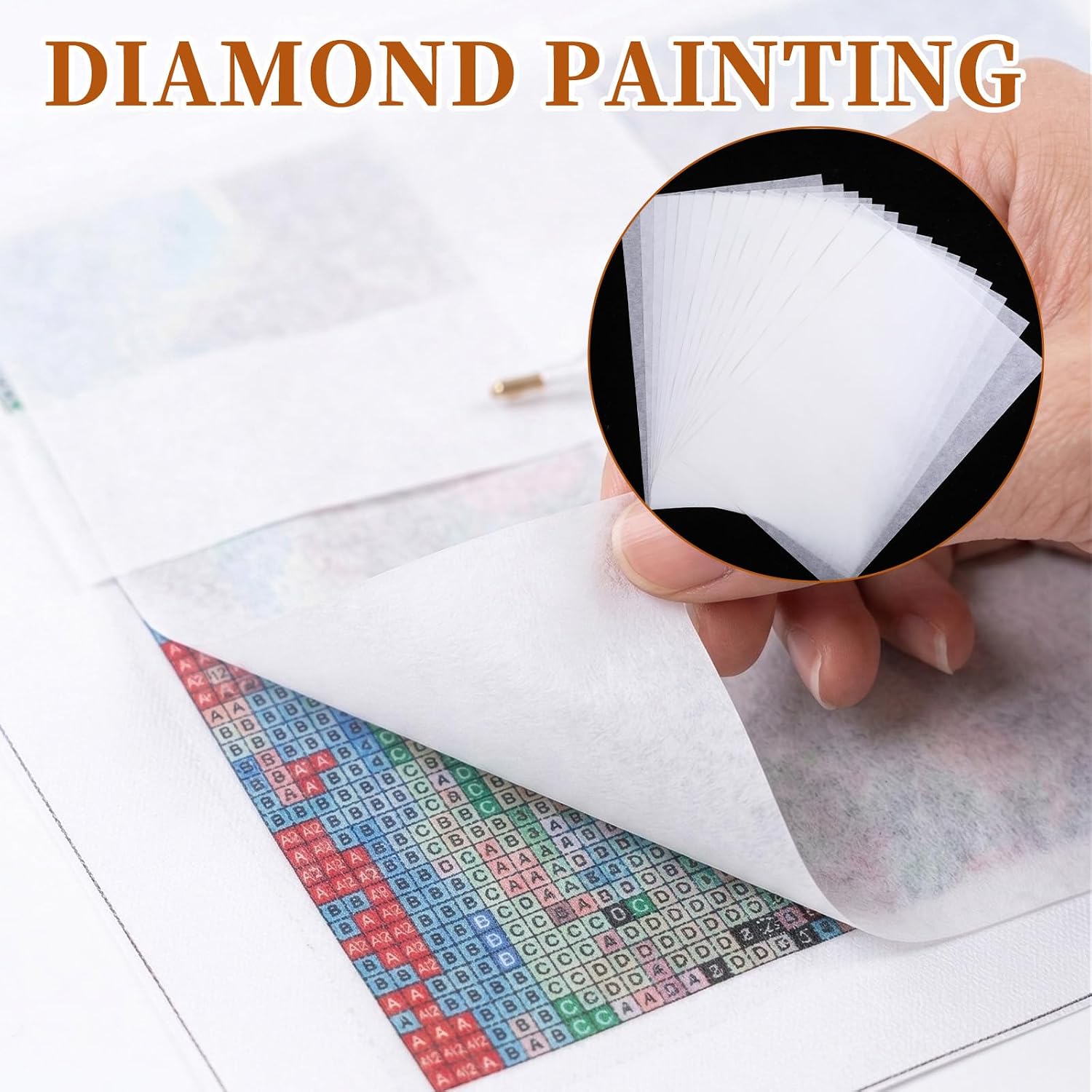 Hadnves 150 Pieces Diamond Release Papers Double-Sided Painting Release Paper 15 x 10 cm Non-Stick Cover Replacement Paper Painting Accessories and Tools for 5D Rhinestones Art Craft Supplies