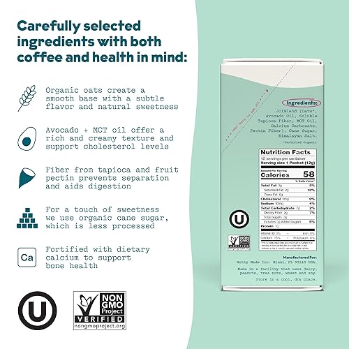 Miniatura 2 de JOI - Crema para café con leche de avena, caja de 10 unidades endulzada por JOI  Superalimento, vegano, sin lácteos, a base de plantas, Kosher,