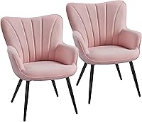 Vista 16 de Yaheetech Silla de Brazos de Piel Sintética PU, Silla Decorativa Moderna con Patas Metálicas, Cómoda Silla Barril Tapizada para Sala de Estar, Marrón