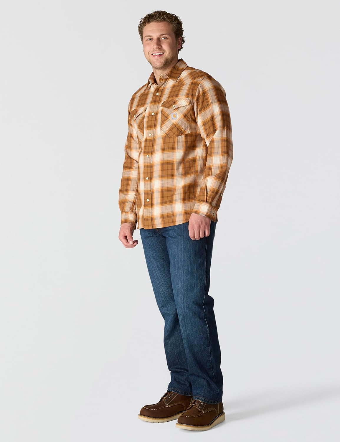 Carhartt Men's Montana Rugged Flex Relaxed Fit Lightweight Long-Sleeve Snap-Front Plaid Shirt - Image 4