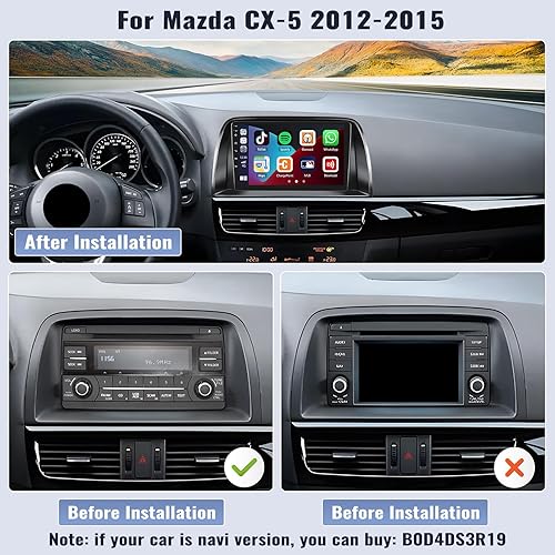 Miniatura 3 de SIXWIN Estéreo de coche 2G+64G Android 13 para Mazda CX-5 2012-2015 con Apple Carplay Android Auto de 9 pulgadas Pantalla táctil Radio de coche con