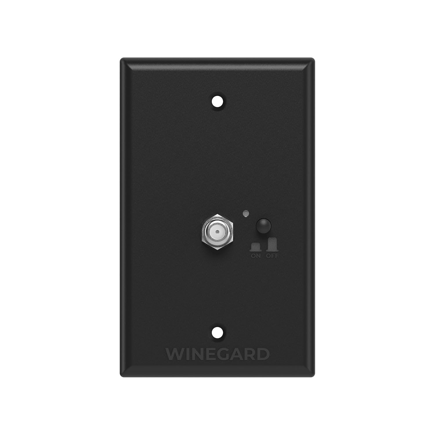 Winegard RV-8032 Wall Plate Power Supply – Black – RV Antenna Power & 2-TV Splitter with Cable Input