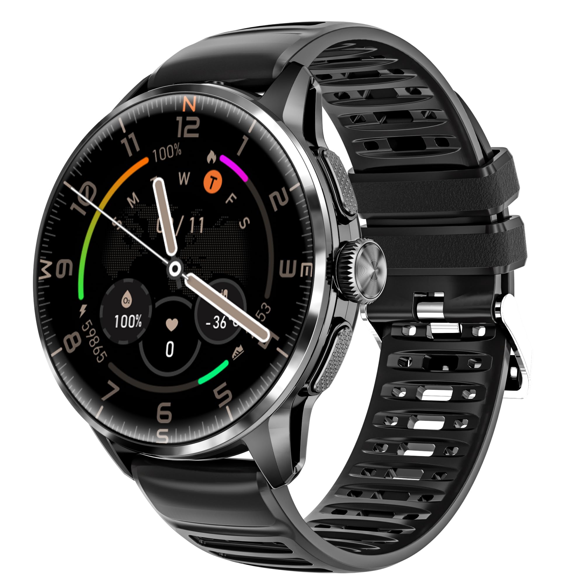 Reloj inteligente con SIM 4G para hombre - Pantalla redonda de 1,39 pulgadas, cámara doble, función NFC, impermeable IP67, gran regalo