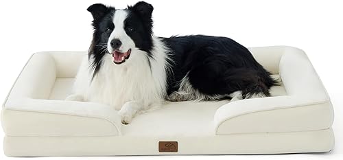Miniatura 63 de Bedsure Camas ortopédicas para perros de gran tamaño – Cama lavable grande para perros y gatos, impermeable, cómodo sofá para perros con funda Negro