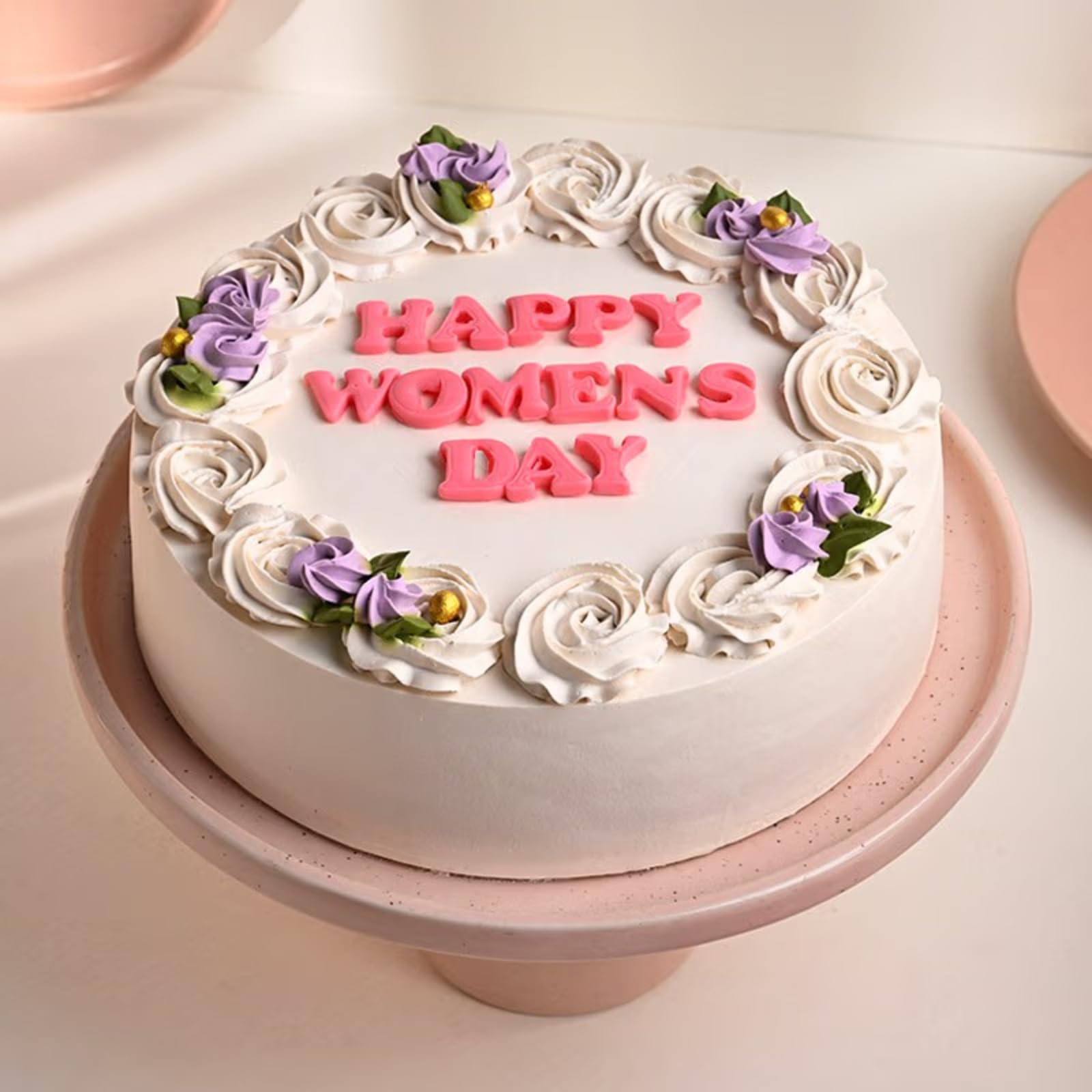 FlowerAura Women's Day Special Delicious Eggless Vanilla Cake Perfect Gift's For Girlfriend, Mom, Sister, Sister-In-Law, Mother-In-Law, Friend, Employee, Wife (Same Day Delivery) (0.5Kg)-image-29