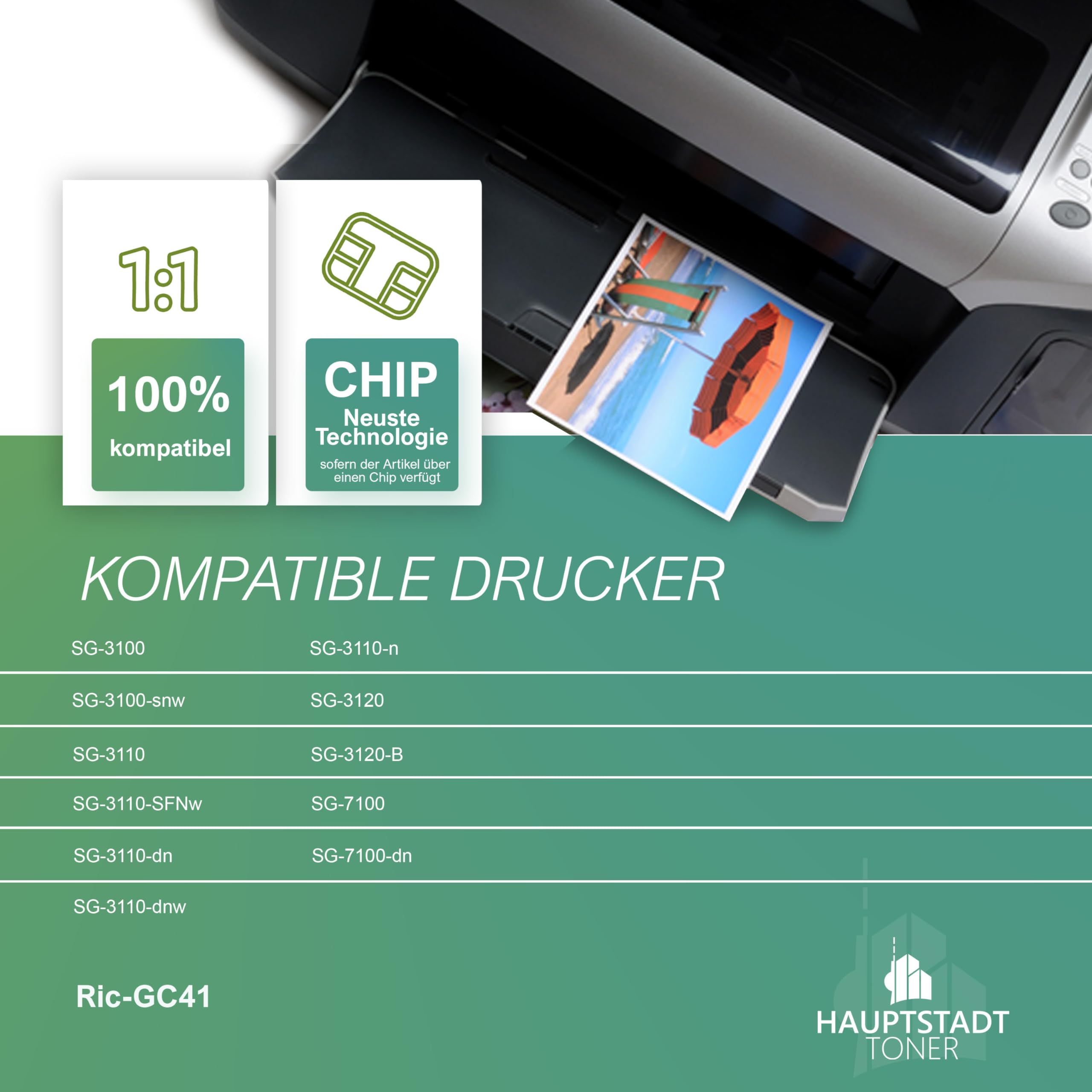 HAUPTSTADT TONER H.T. - Cartuchos de tinta compatibles con Ricoh SG3100 SG3110 SG3120 SG7100 (sustituye a GC41 CMYK, 30 unidades)