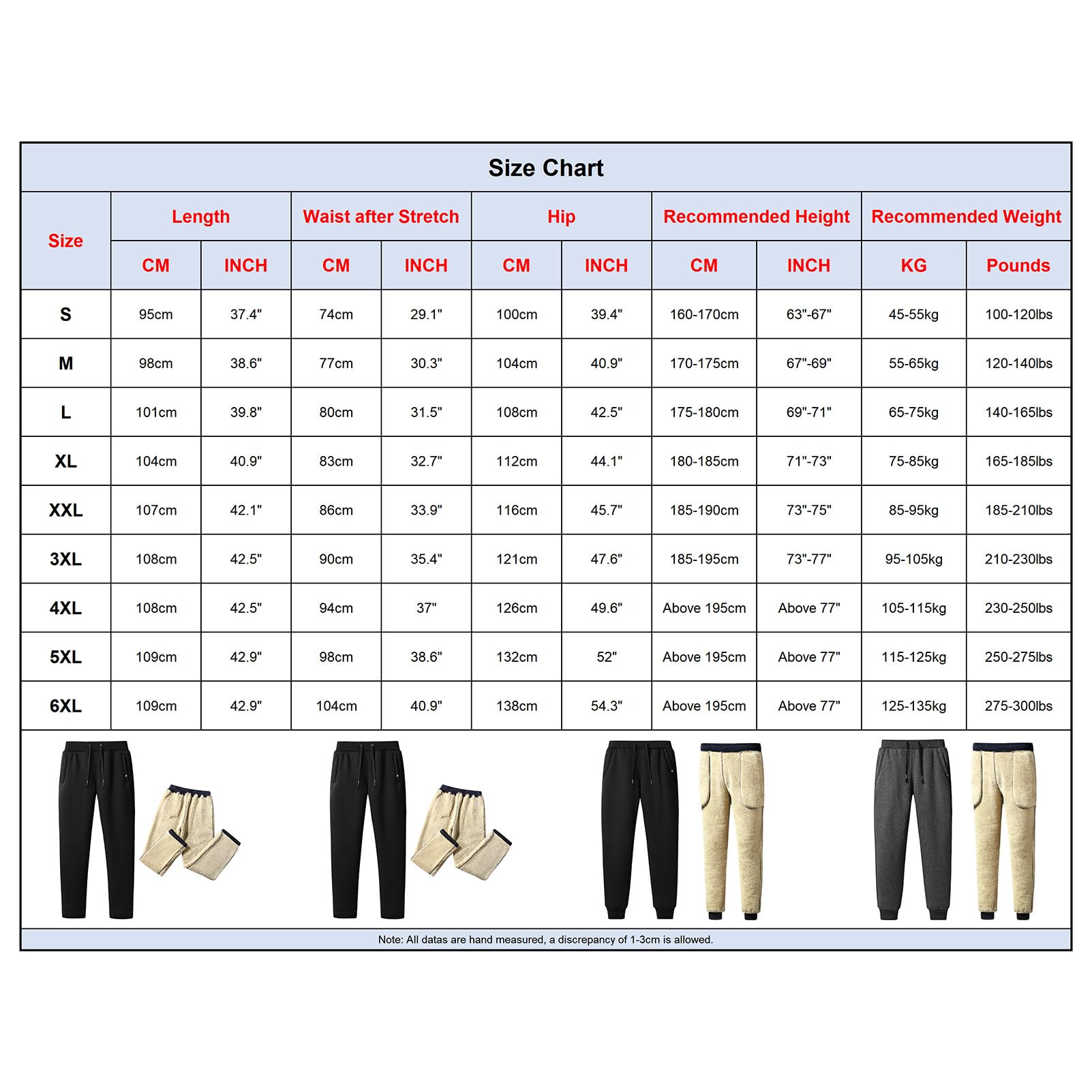 Herren Winter Sherpa Fleece Jogginghose Thermo Laufhose Lang mit 2 Reißverschluss Taschen (S-6XL, 2 Arten von Unten)