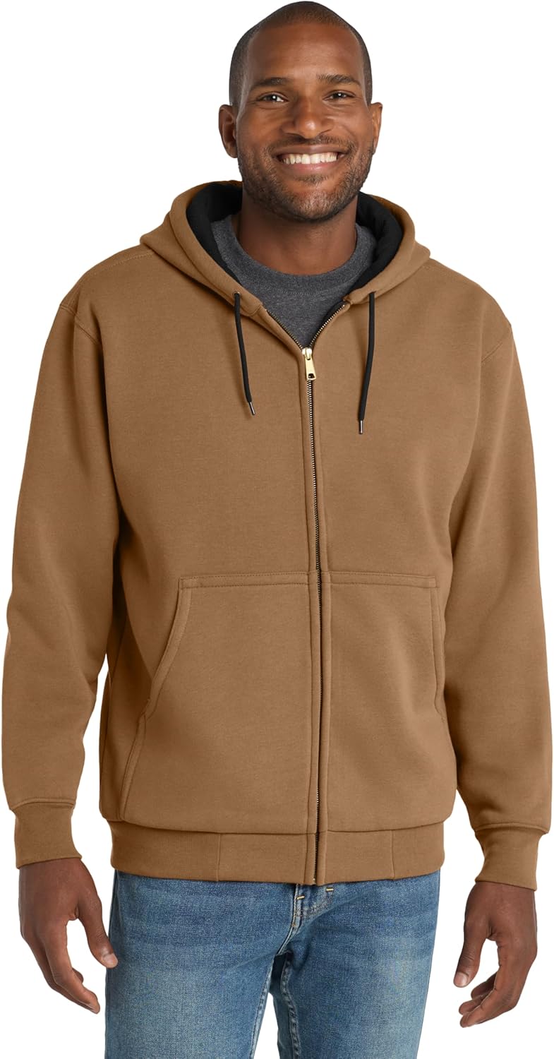 CornerStone Unisex Heavyweight Full Zip Hooded Sweatshirt with Thermal Lining | Zip Hoodie for Men & Women, Adjustable Hood