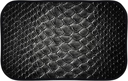 Alfombras de espuma suave de piel negra de cocodrilo, lavables, antideslizantes, alfombra de baño para decoración del hogar interiorexterior, 23.6 x