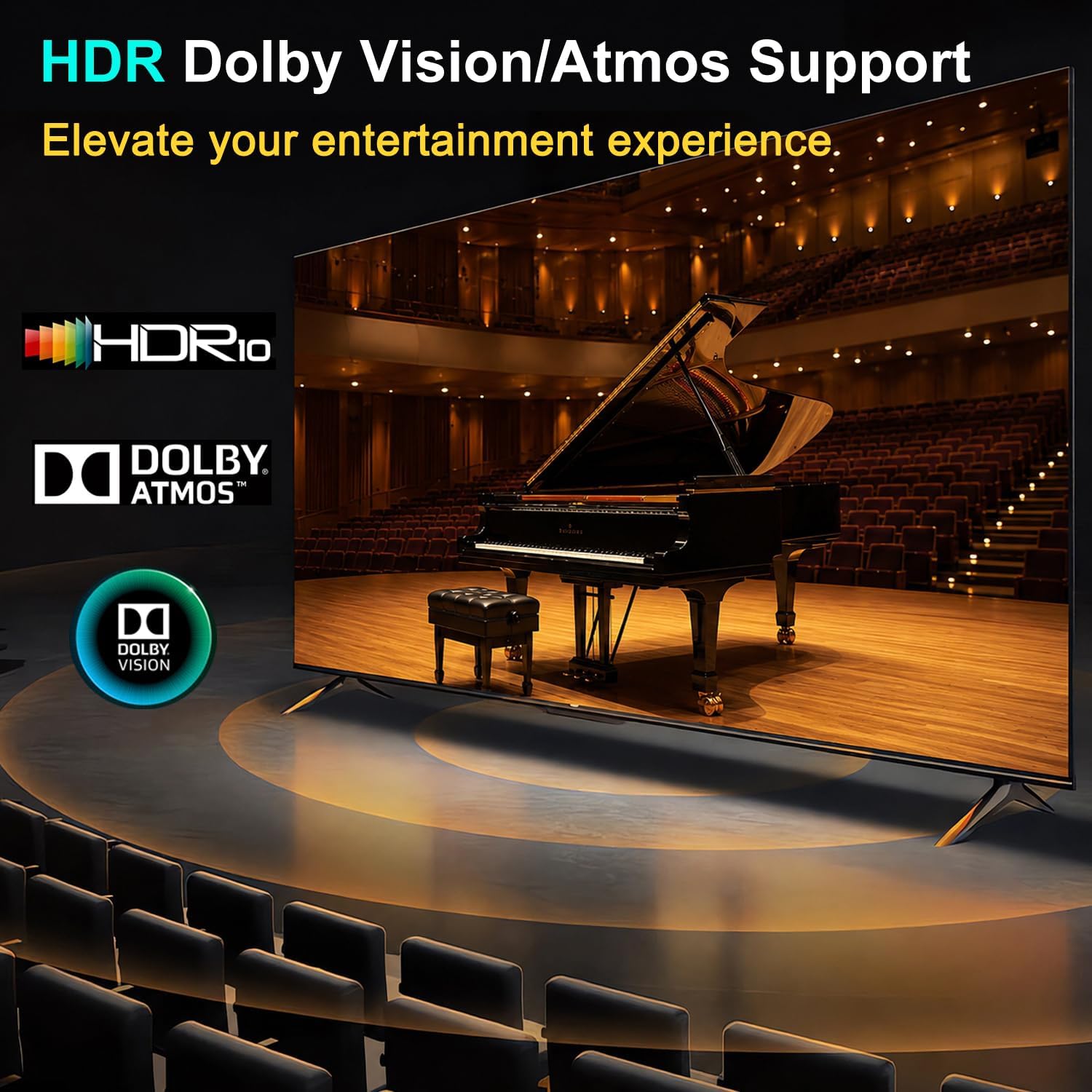 HDMI Switch 4K@60Hz HDMI 2.0 Switcher 5 in 1 Out with Remote, Support Dolby Vision Dolby Atmos HDR10 HDCP2.2 CEC, Compatible with PS5/4/3 Xbox Nintendo Roku Apple TV Fire Stick