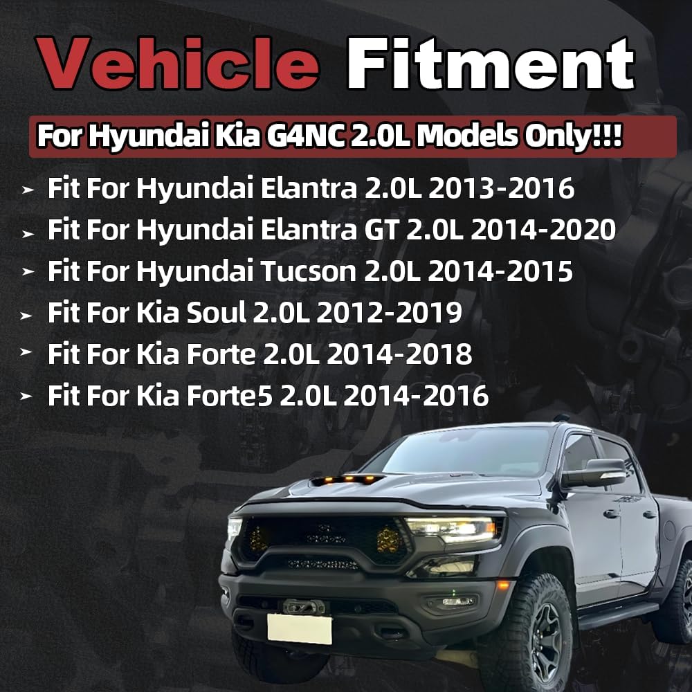 G4NC 2.0 Cylinder Head Gasket Set with Crankshaft Timing Chain Kit Piston & Connecting Rod Kit Fit for Hyundai Elantra Tucson Kia Soul Forte Forte5 G4NC 2.0L 2012-2020 Replace#6D026-2EU00 20910-2EA00