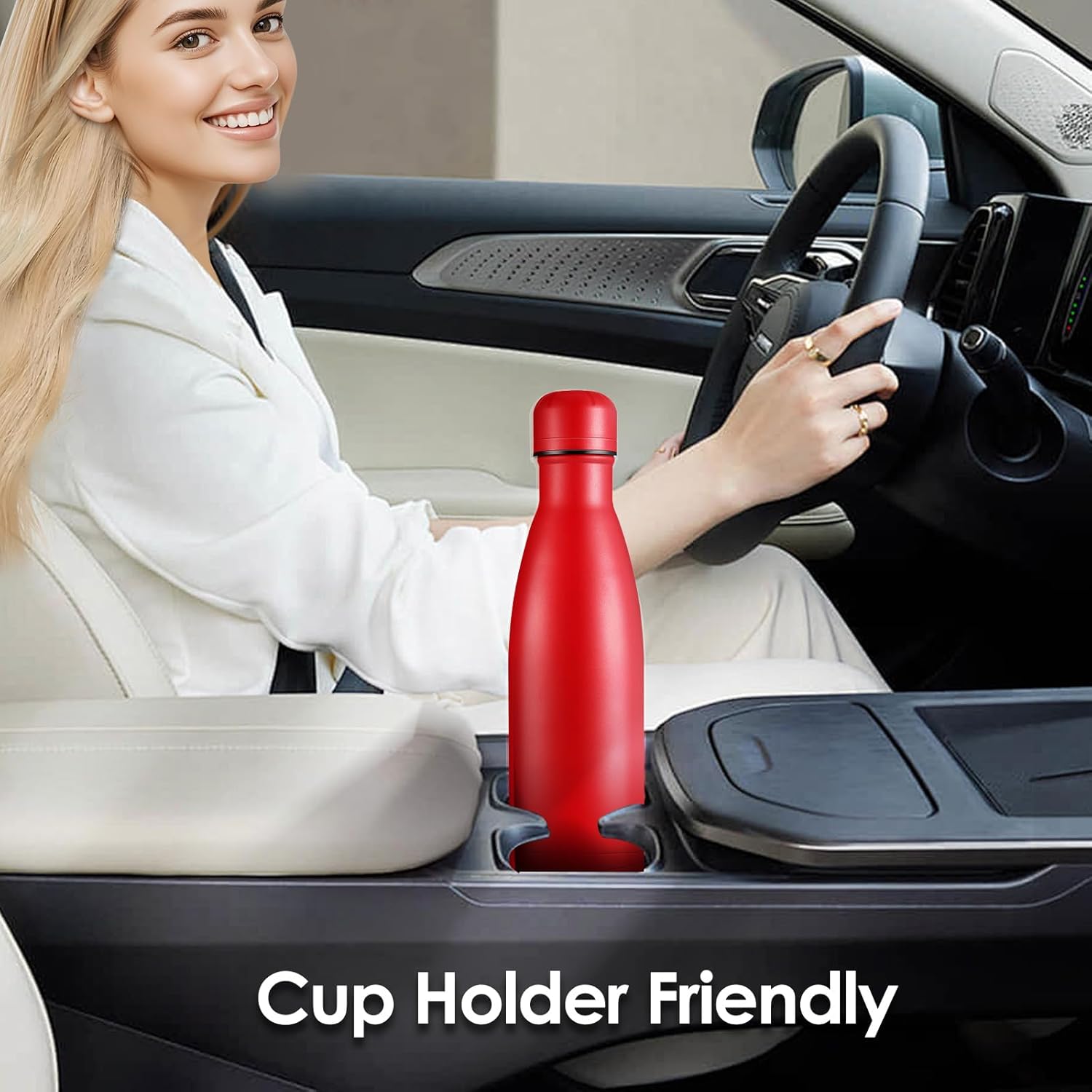 17oz Cola-Bottle Shaped Stainless Steel Leak-proof Water Bottle,Double Wall Vacuum Insulated Metal,Travel Mug For Sports Indoors & Outdoors,BPA-Free School Kids Flasks,Red(12Pack)