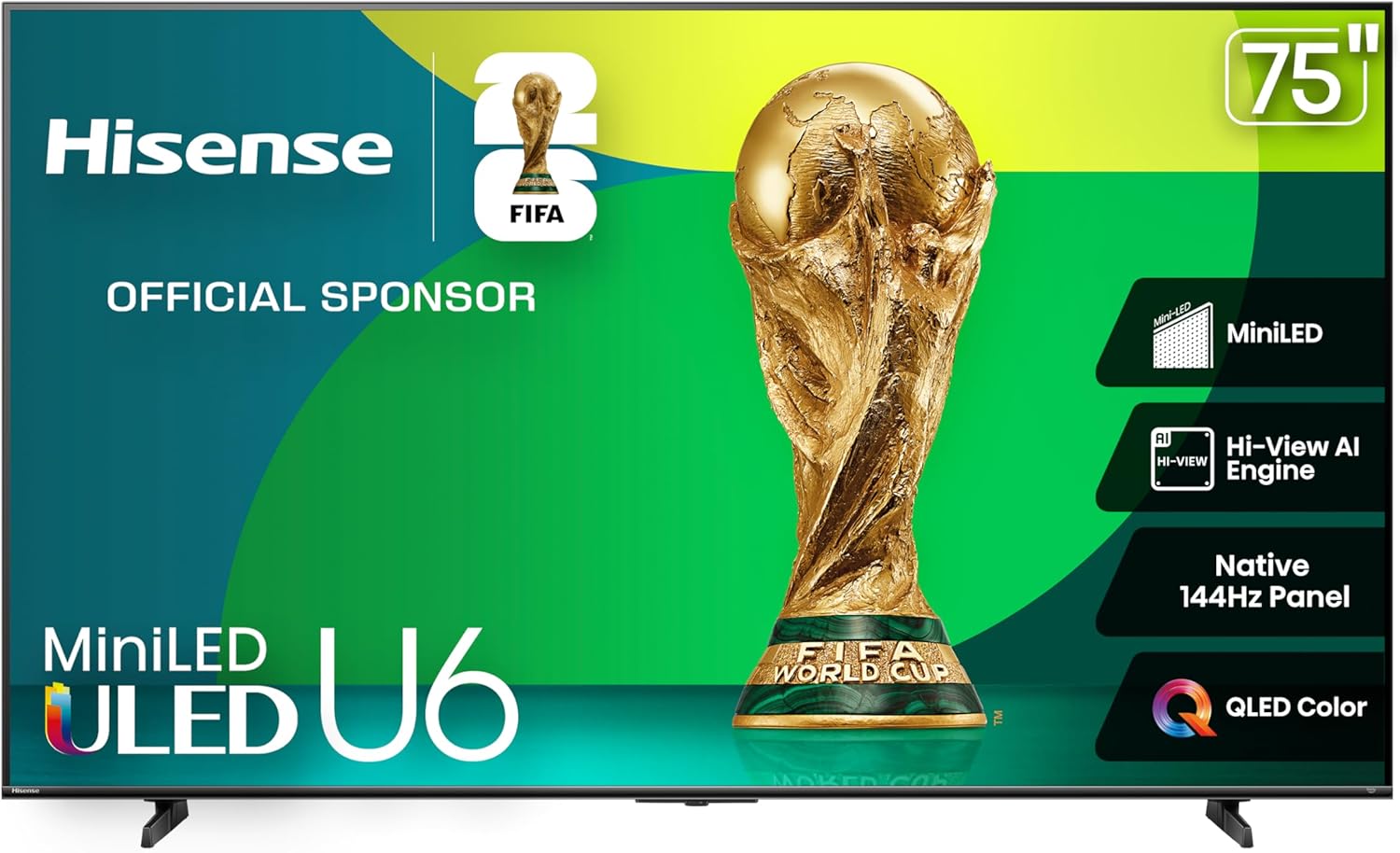 Hisense 75U68QF – 75″ 4K UHD Best Value Mini-LED Smart Gaming Fire TV, QLED, Native 144Hz, Motion Rate 480, Dolby Vision IQ, Dolby Atmos, Game Mode Pro, Alexa Built in (2025 Model)