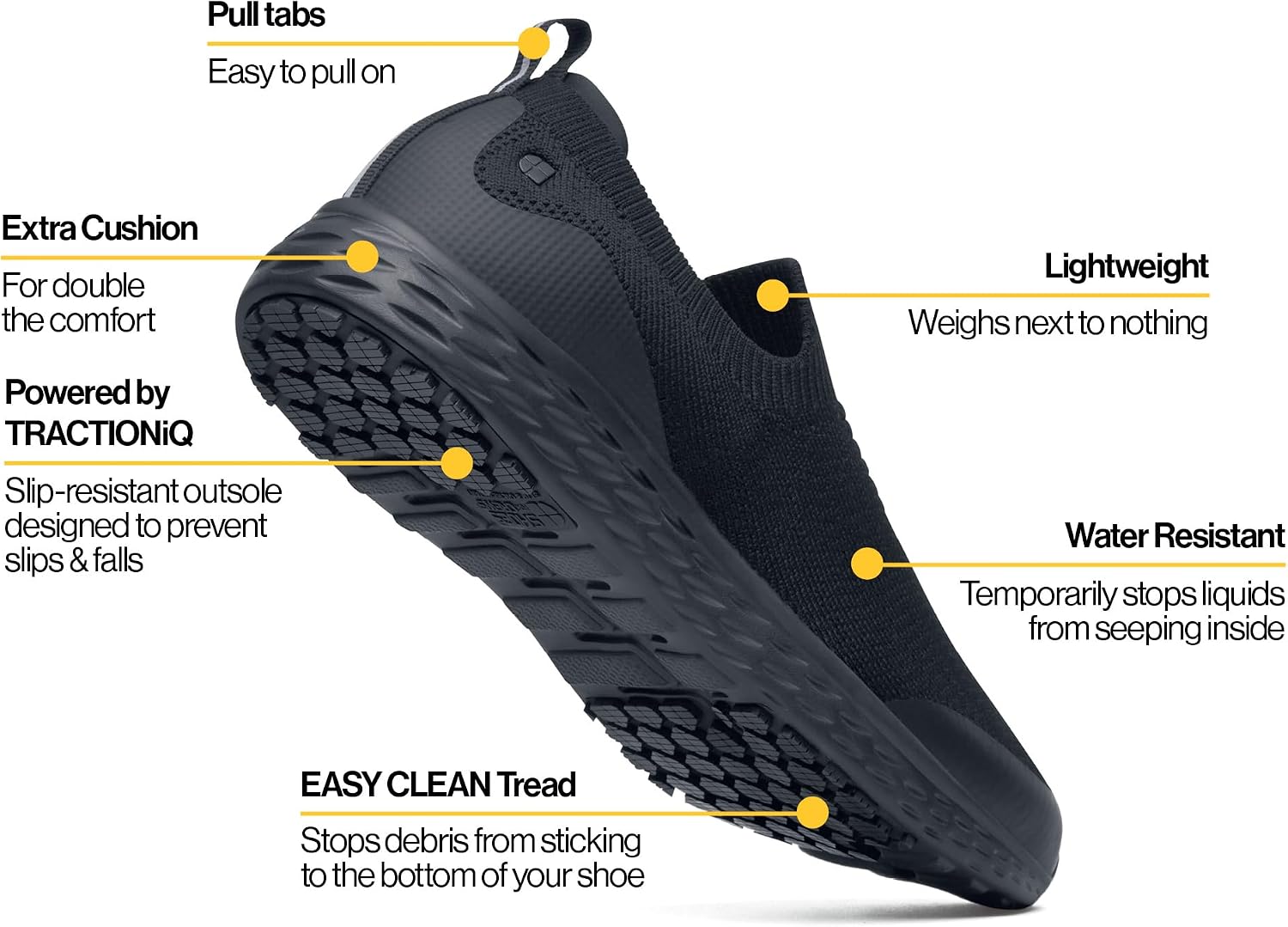 Shoes for Crews Women's Slip-Resistant Slip-On Work Sneakers - Comfortable, Non-Slip Work Shoes for Women in Food Service, Healthcare, Hospitality - Everlight