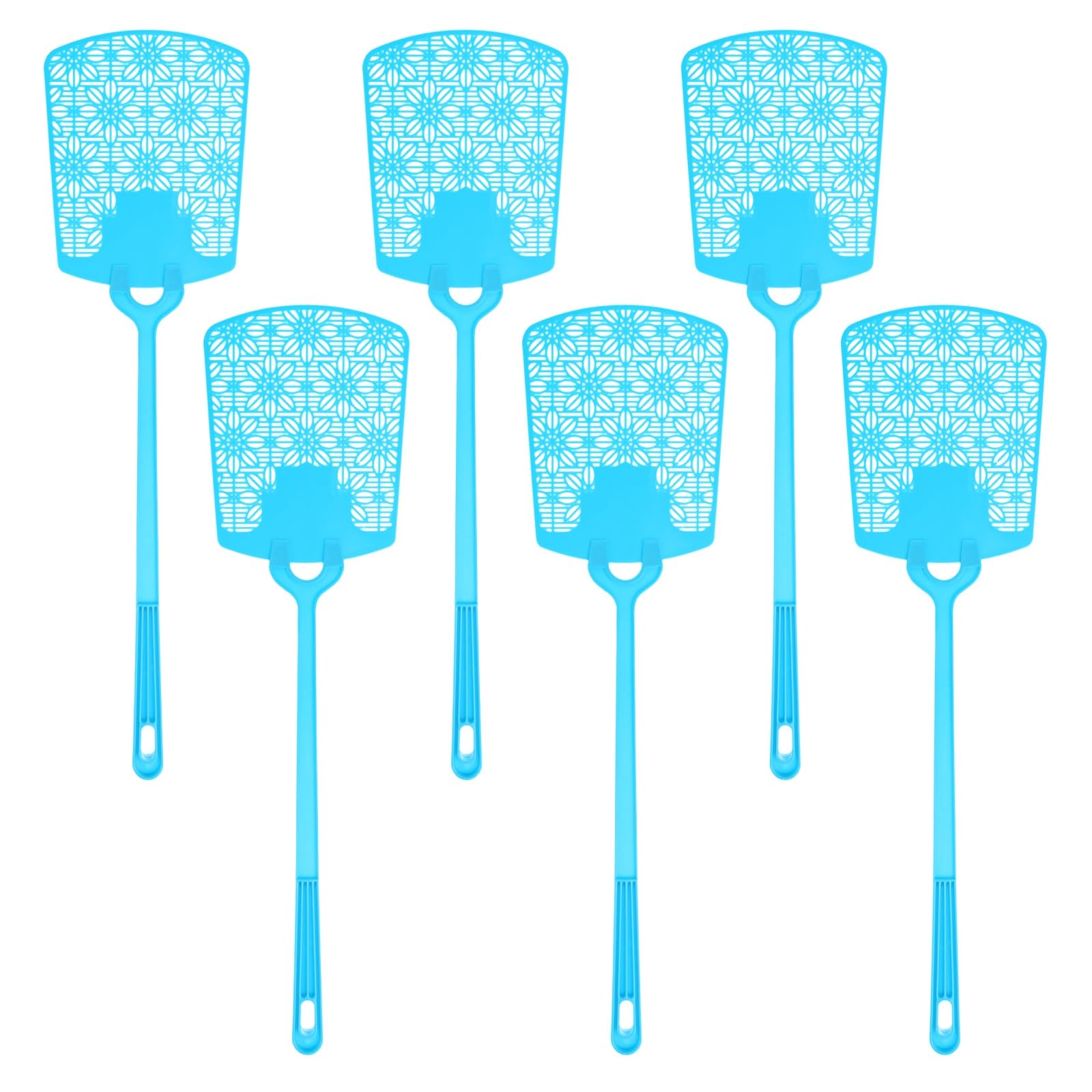 M METERXITY 6-Pack Fly Swatter for Indoors, 49.5x13.5 Cm/19.5x5.3 in Sunflower Pattern Plastic Fly Swatter Heavy Duty for Kitchen/Balcony/Patio/Indoor/Outdoor/Classroom/Office [Blue]
