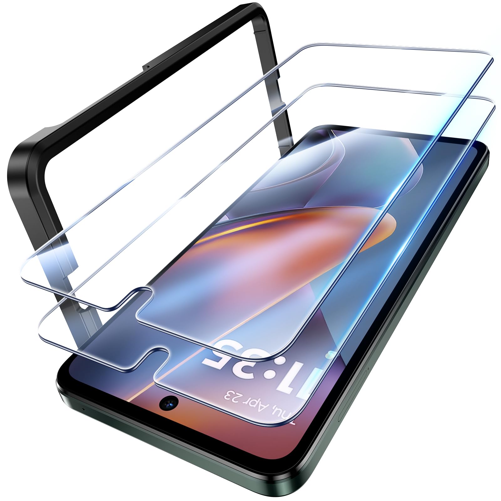 UniqueMe [ 2+2 Pack Screen Protector Compatible with Motorola moto G stylus 5G 2021 Tempered Glass Screen Protector + Camera Lens Protector [Not for