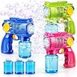 TOY Life 3 Pack Bubble Guns for Kids, Automatic Bubble Blower, Leakproof & Lightweight, Outdoor Summer Toys for Beach Travel, Easter Basket Stuffer, Party Favor, Birthday Gift for Toddlers Boys Girls